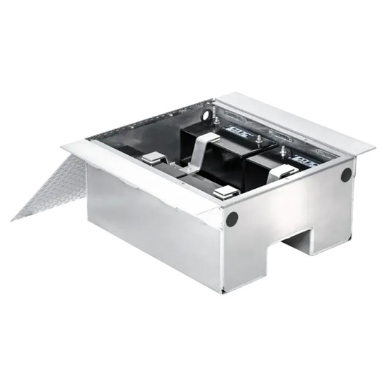 Aluminum In - Frame Battery Box W/ Diamond Plate Lid, 23W X 28L X 12H Inch