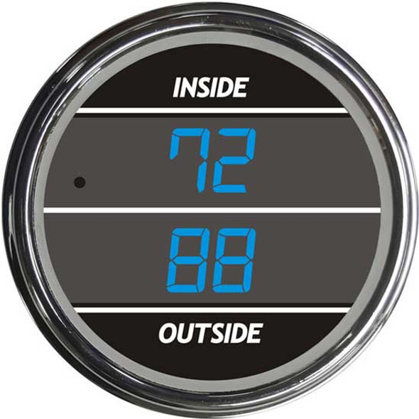 Blue Digital Dual Display Gauge Inside & Outside Air Temperature -99 To 150 F