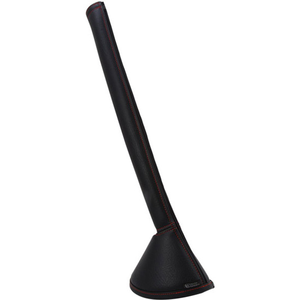 Matte Black With Red Stitching Vinyl Shift Boot Stick Cover 30 Inch