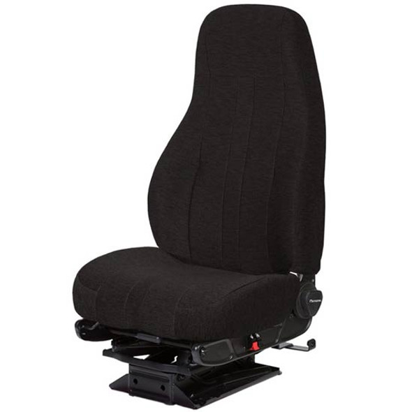 National Black Mordura Cloth Captain Lo Air High Back Seat Low Base W/ Back Cycler, Air Lumbar Support, & W/O Arm Rests & Back Cycler