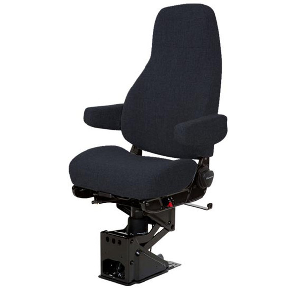National Ensign Standard Base High Back Air Seat With Armrests - Black Forever Cloth
