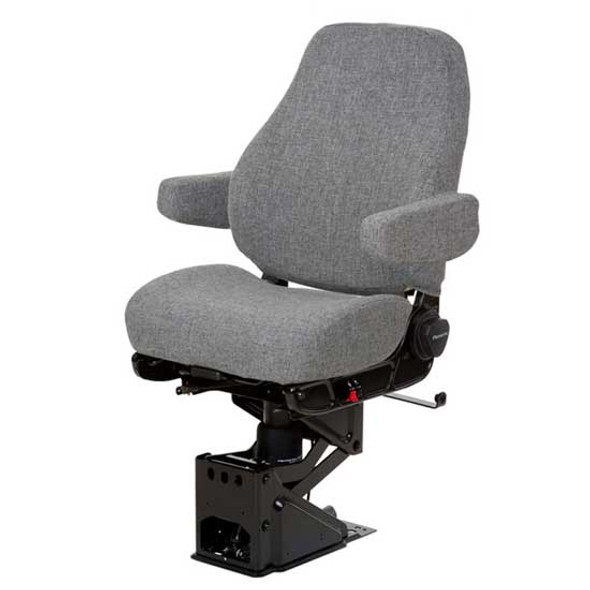 National Ensign Standard Base Mid-Back Air Seat With Armrests - Gray Forever Cloth