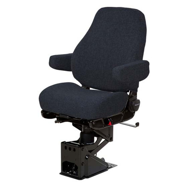 National Ensign Standard Base Mid-Back Air Seat With Armrests - Black Forever Cloth