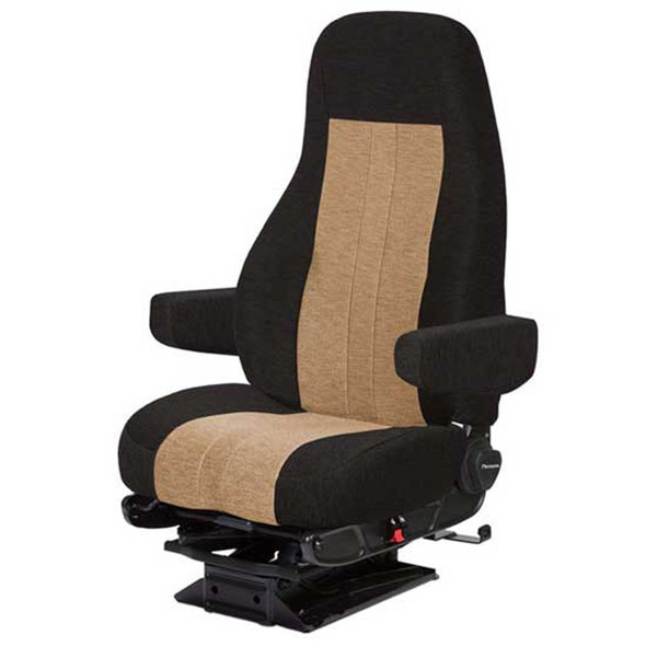 National Captain Lo Low Base High Back Air Seat With Armrests - Black & Tan Mordura Cloth
