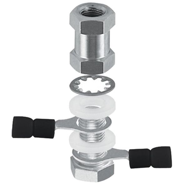 Antenna Stud, 3/8 Inch x 24 Threaded Base W/ Plug To Spade Connection