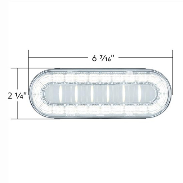 6 Inch Oval 30 LED I Series Back Up Light - White LED/ Clear Lens