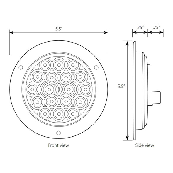 4 Inch Round Back Up Light W/ Flange Mount - White LED / Clear Lens