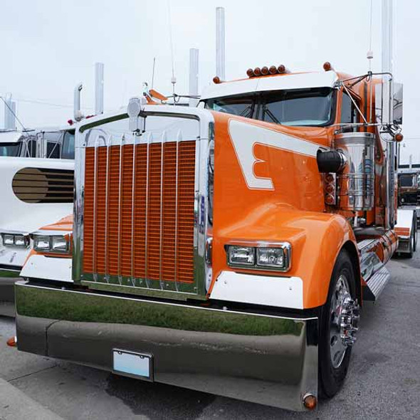 Dual Square Headlight Bezel W/ Visor For Peterbilt, Kenworth, Freightliner & Western Star