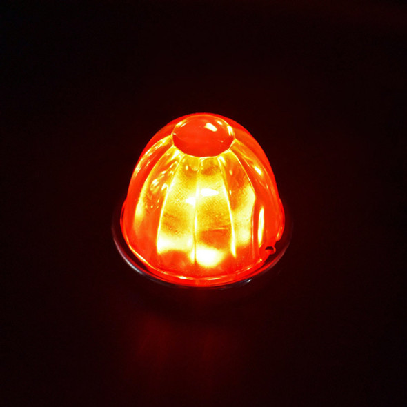 20 LED Watermelon Light W/ Glass Lens & Chrome Plastic Bezel - Red LED/ Red Lens