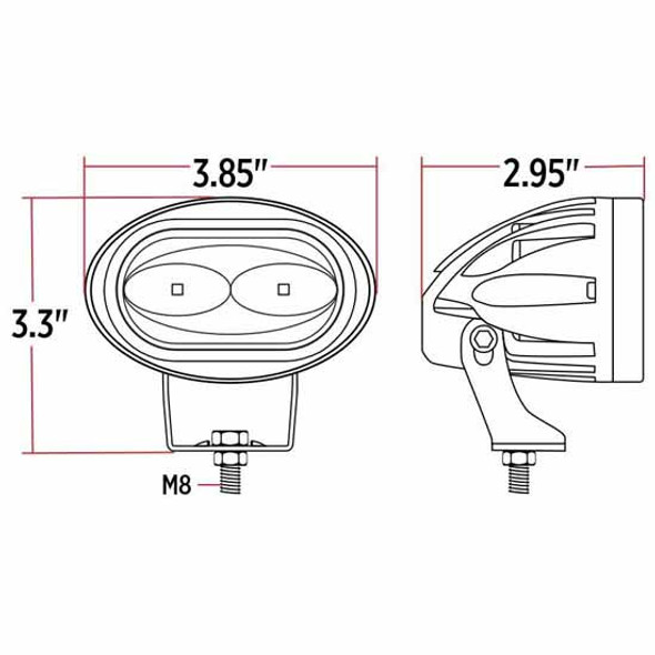 4 Diode Dual Color Spot LED Work Lamp - White To Blue LED