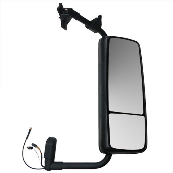 BESTfit Black Electric, Heated Mirror Assembly With Brackets For Volvo VNL Passenger Side