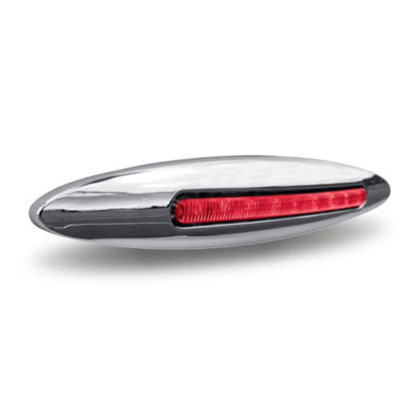 1 X 6 Inch Red Stop, Turn & Tail To White Back-Up Slim Dual Flatline LED Light W/ Clear Lens