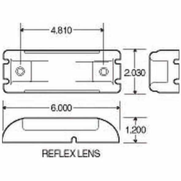 Truck-Lite 21 Series 2 Diode Amber LED Amber Lens Rectangular Marker Clearance Light W/ Reflector