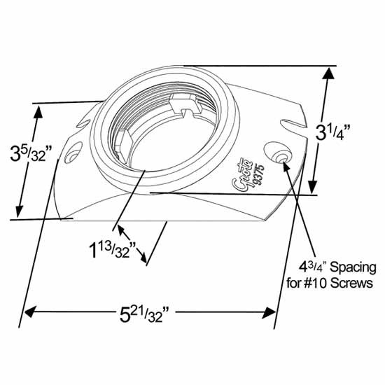 Gray Mounting Bracket W/ Grommet For 2.5 Inch Round Lights By Grote