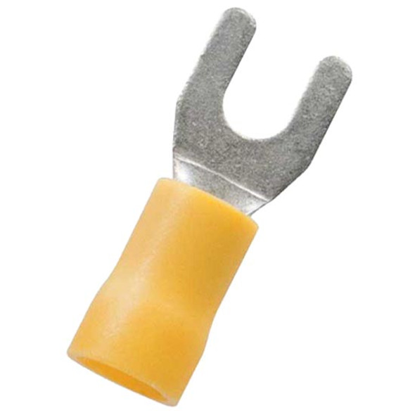 12-10 AWG Yellow Vinyl Spade Terminal For NO.10 Stud