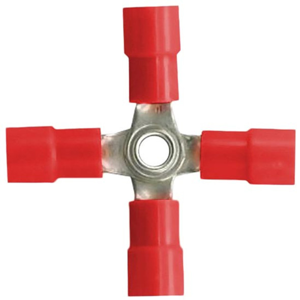 22-18 AWG Red 4 Way Vinyl Connector - 4 PCS