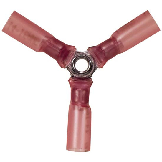 22-18 AWG Red 3-Way Crimp Seal Heat Shrink Connector - 5 PCS