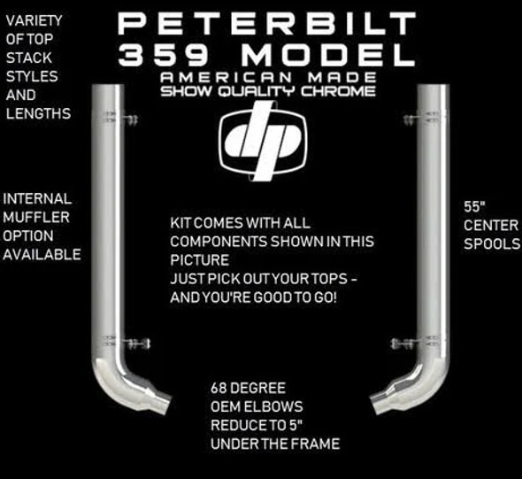 Peterbilt 359 7" REDUCE TO 5" OEM Elbow Exhaust Kit
