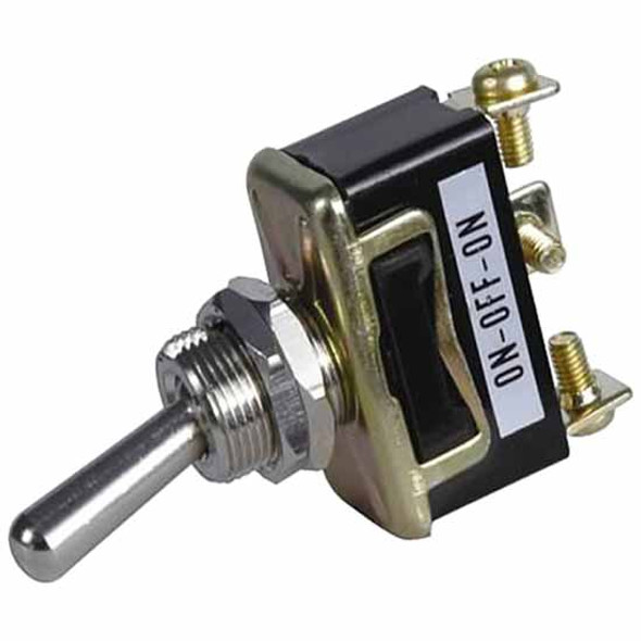 Heavy Duty Marine Toggle Switch, On/Off/On, 25A At 12V, 3 Screw Terminals For 1/2 Inch Hole