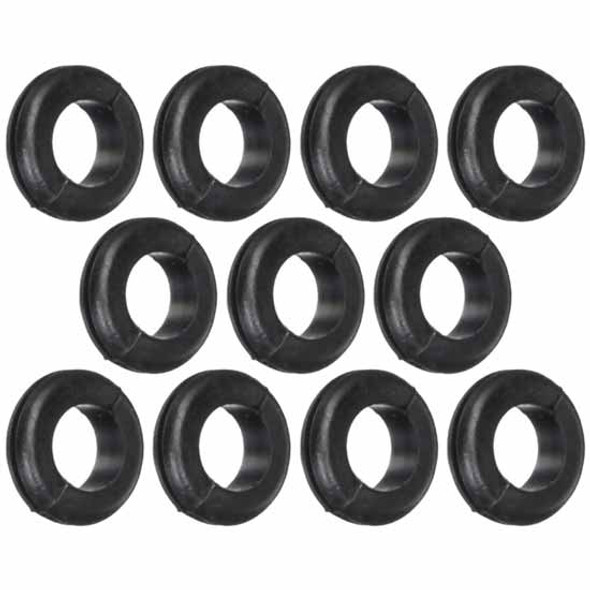 Black Grommets W/ 1/2 Inch Mounting Hole - 11 PCS