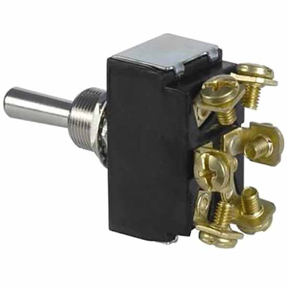Heavy Duty Toggle Switch, 30A At 12V, 6 Screw Terminals For 1/2 Inch Hole