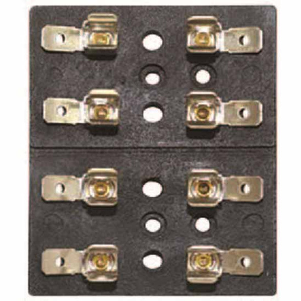 4 Position 30A 32V Glass Fuse Block, 2 - .250 Tabs Per Position