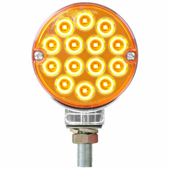 3 Inch 28 Diode Double Faced Pearl Pedestal Light - Amber LED/ Amber Lens