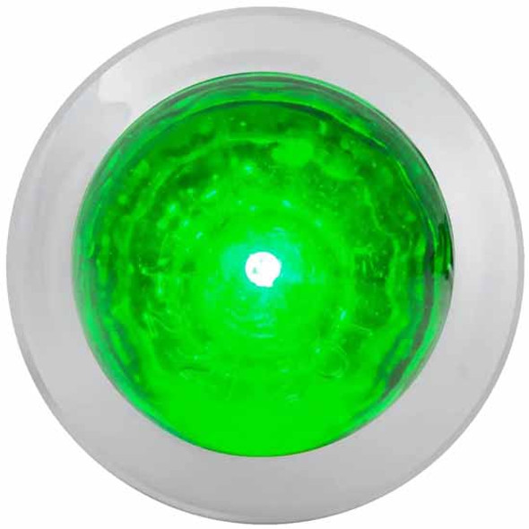 1 Inch Dual Function Mini Watermelon Light W/ Chrome Bezel - Green LED/ Green Lens