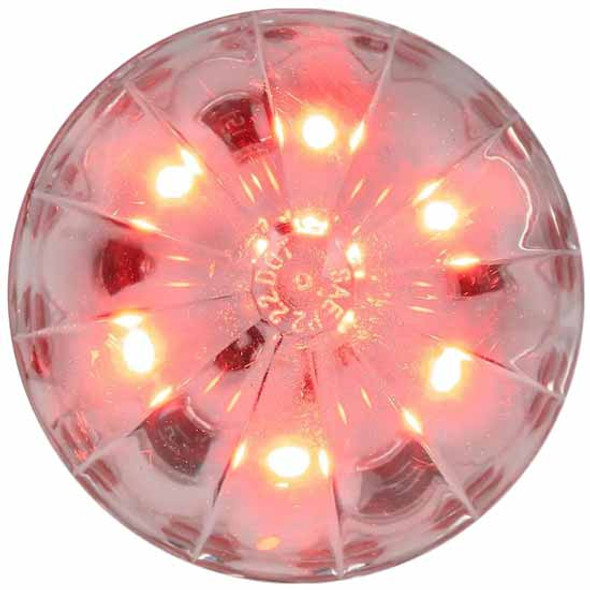 6 LED 2 Inch Dual Function Watermelon Light - Red LED/ Clear Lens