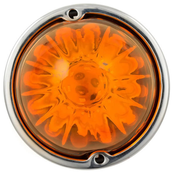 3-1/4 Inch 18 Diode Classic Watermelon Style Light Assembly - Amber LED / Amber Lens