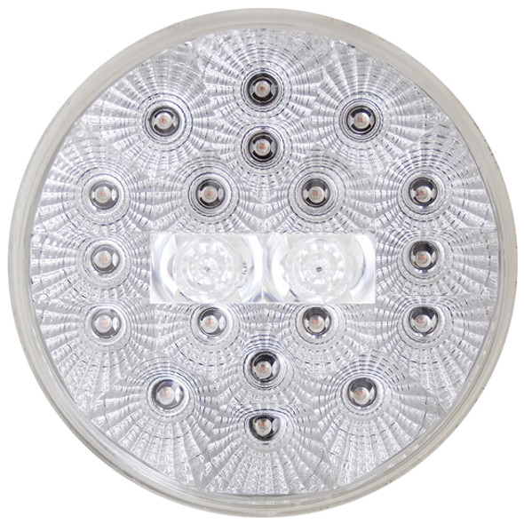 4.25 Inch Round Low Profile Back Up Spyder Light - White LED / Clear Lens