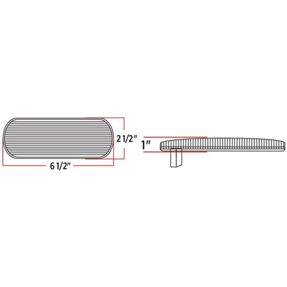 12 Diode Oval Red Dual Revolution Stop, Tail & Turn LED Light With Clear Lens And Green Auxiliary