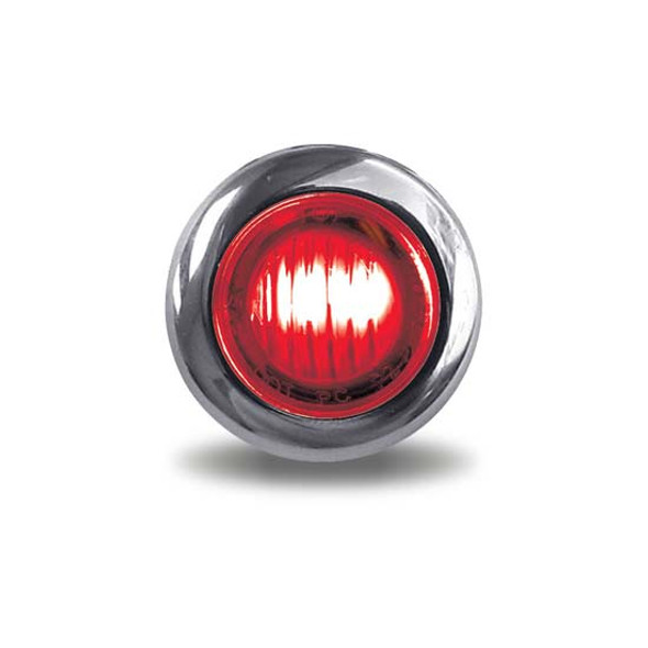 3/4 Inch Red Stop, Turn & Tail To White Back-Up Dual Revolution Mini Button LED Light W/ Clear Lens