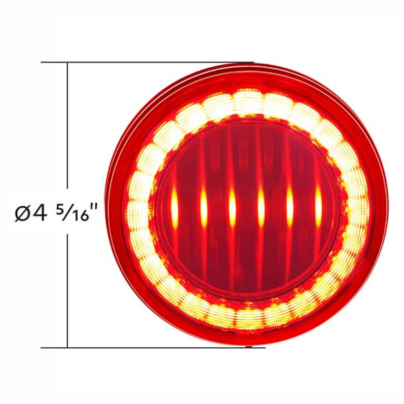 4 Inch Round 30 LED I Series S/T/T Light - Red LED/ Red Lens