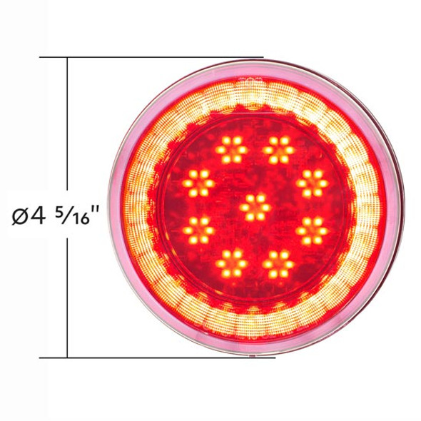 4 Inch Round 33 LED S Series S/T/T Light - Red LED/ Clear Lens