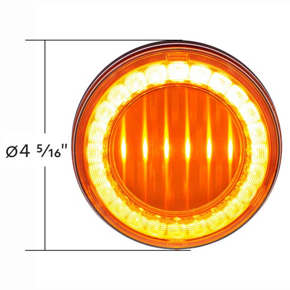 4 Inch Round 30 LED I Series P/T/C Light - Amber LED/ Amber Lens