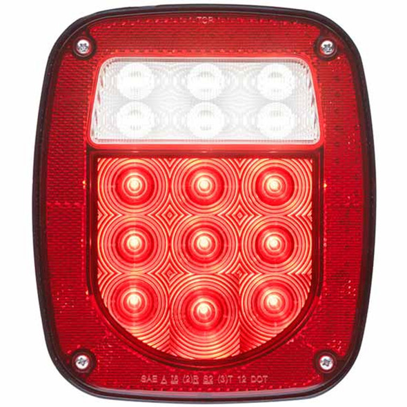 Red LED Combination Stop, Turn, Tail & Back-Up Light W/ License Plate Light, Driver Side