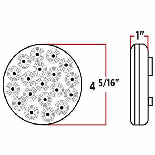 4 Inch Red Stop, Turn & Tail To Amber Strobe LED Dual Revolution Light W/ Clear Lens