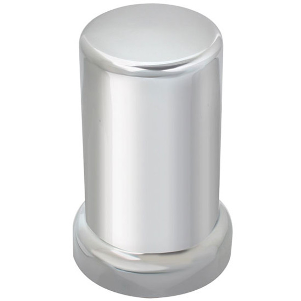 33MM X 3.375 Inch Chrome Plastic Tube  Lug Nut Cover With Flange, Screw On