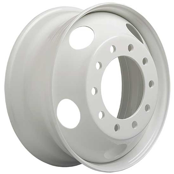Accuride 24.5 X 8.25 Inch White Steel Hub Pilot Wheel - 5 Hand Holes, 10 Bolt Hole