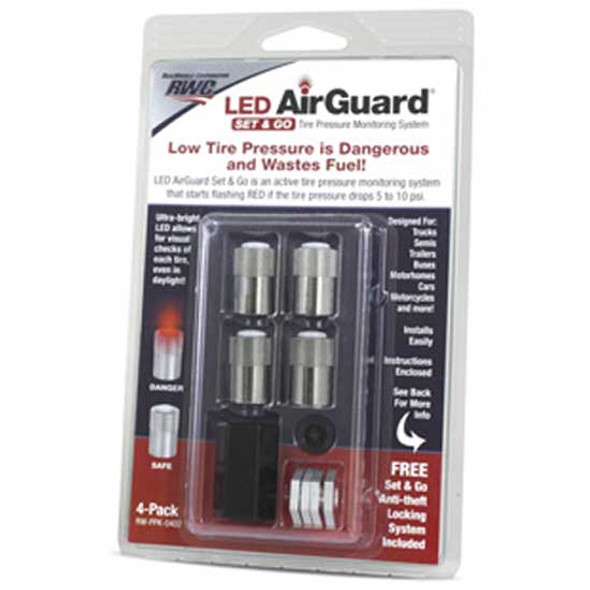 LED Air Guard Tire Pressure Monitoring Valve Stems - Pack Of 4