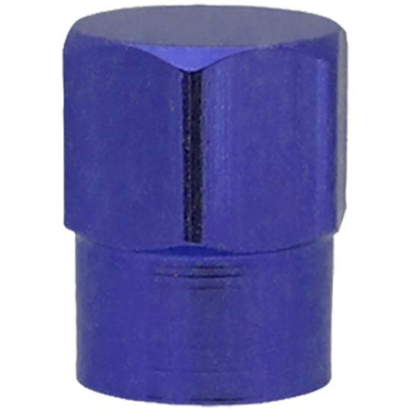 Blue Hex Style Metal Valve Stem Cap - Pack Of 4