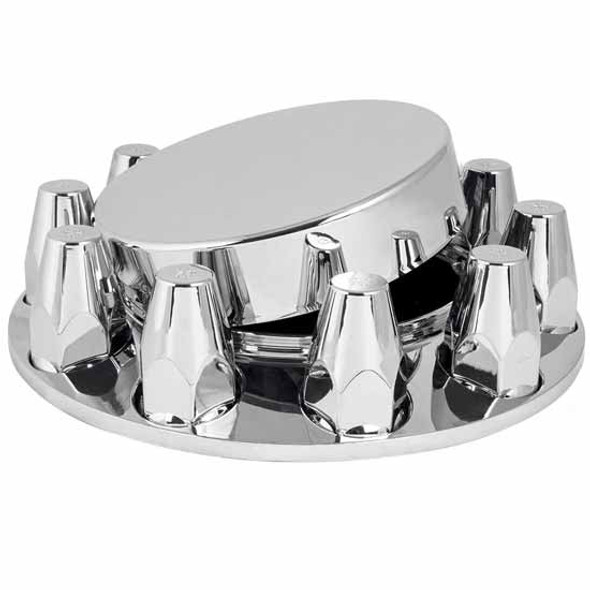 Chrome Plastic ABS Front Flat Top Axle Cover W/ Removable Hubcap For 33MM HP Material