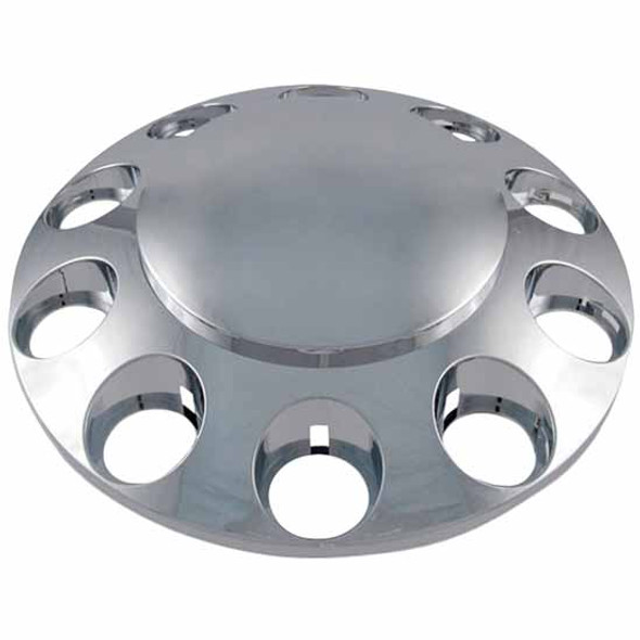 Chrome ABS Plastic Front Cover W/ Removable Hubcap, 10 Holes For Nut Cover Of Choice