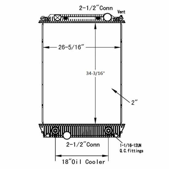 BESTfit Plastic Aluminum Radiator Kit With Oil Cooler For Freightliner M2-106, Sterling LT7500-LT9513