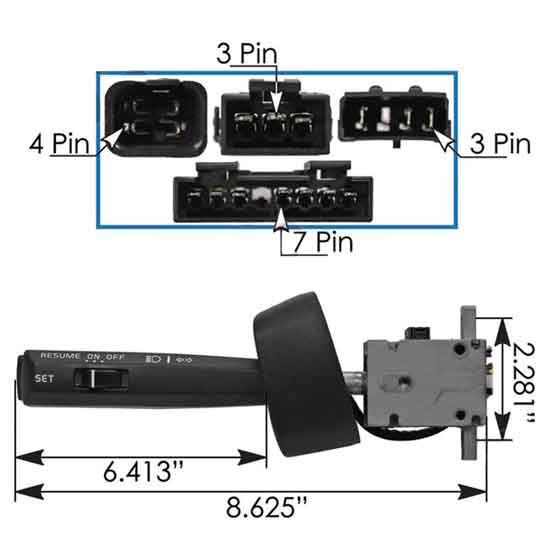 12 Volt High & Low Turn Signal Switch For Volvo VNL, VHD & VNM