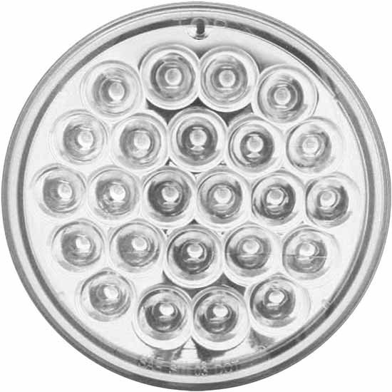 4 Inch Round 24 Diode Amber LED Pearl Style Marker Light W/ Clear Lens