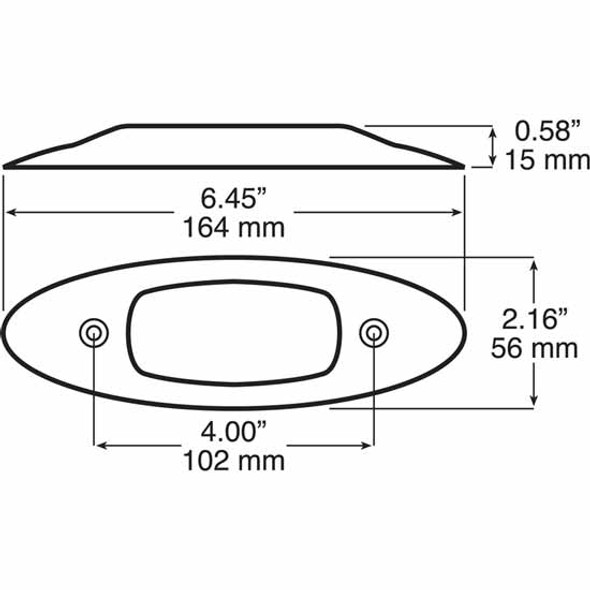 Red LED Accessory 3D Tunnel Oval Light, 6.45 X2.16 Inch