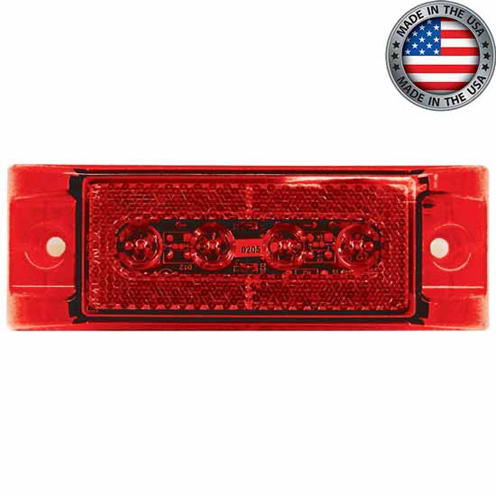 2 X 6 Inch 4 Diode Red LED 188A Marker Light
