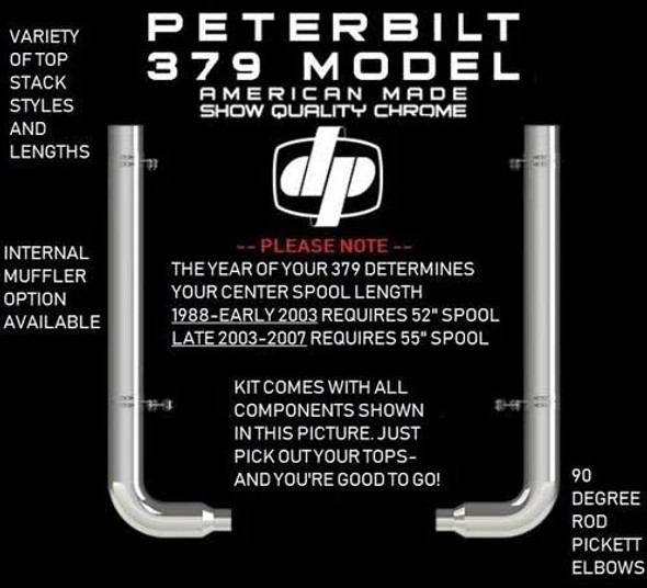 Peterbilt 379 8" REDUCE TO 5" Rod Pickett Elbow Exhaust Kit